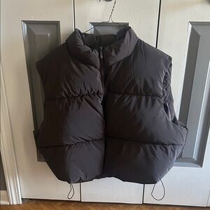 Quilted Puffer Vest in Dark Brown